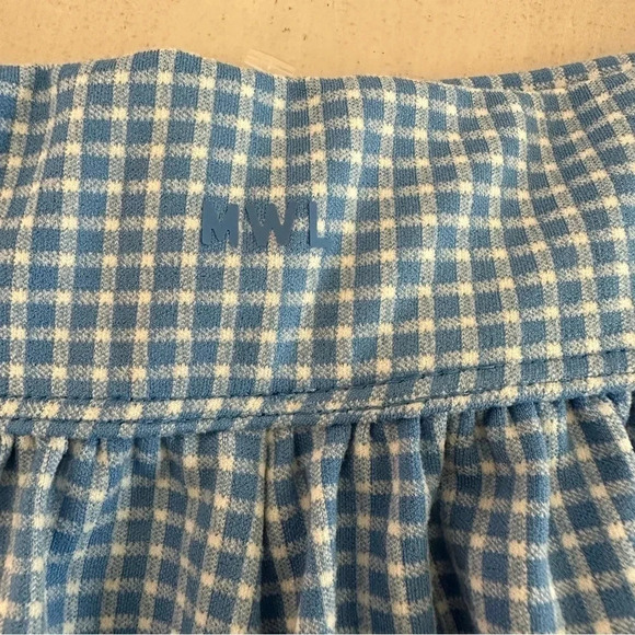 Madewell Women's Flex Wrap Skort in Gingham Ornamental Blue Size 1X NWT - Picture 7 of 9